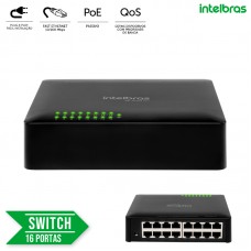 Switch 16 Portas Fast Ethernet SF 1600 Q+ Intelbras